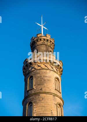 Early Morning Light, Monumento a Nelson, Calton Hill, Edimburgo, Escocia, Reino Unido, GB. Foto de stock