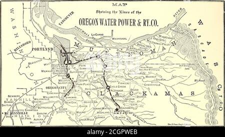 . El diario del ferrocarril de la calle . URNAL. [Vol XXIV. No 17. EL TERRITORIO, LA CONSTRUCCIÓN, LA TRANSMISIÓN DE ENERGÍA, EL SISTEMA Y EL MATERIAL RODANTE DE la empresa DE ENERGÍA y FERROCARRIL de OREGONWATER — i la compañía de energía y ferrocarril de Oregon Water Power & Railway Company, de Portland, Oregon, opera un sistema de ferrocarril eléctrico que tiene muchas características en-teresting, varias de ellas siendo únicas en el desarrollo de tracción. Además de hacer un negocio grande y rentable, ha trabajado un tráfico de carga que ha sorprendido de la energía para el funcionamiento del sistema ferroviario. Desde que se puso en funcionamiento en 1892 esa parte de la carretera de Milwau-kee