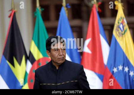 El ex Ministro de Relaciones Exteriores de Bolivia, David Choquehuanca, asiste a una reunión de la alianza Alba-TCP en Caracas, Venezuela, el 8 de agosto de 2017. REUTERS/Ueslei Marcelino