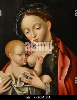 Joos van Cleve (CA.1485–1540of1541) de Maagd lacteert Jezus - la Boverie Luik 23-08-2018.
