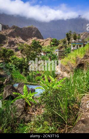 Paisaje del Valle de Paul en la isla de Santo Antao, Cabo Verde Foto de stock