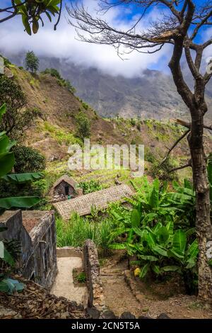 Paisaje del Valle de Paul en la isla de Santo Antao, Cabo Verde Foto de stock