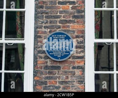 La casa donde nació Guy Fawkes en York, Reino Unido Foto de stock