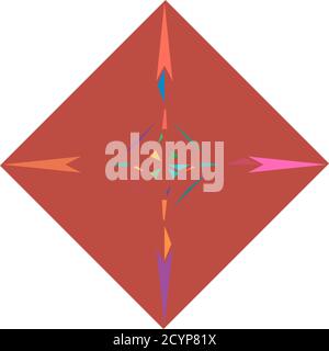 Forma de geometría aleatoria abstracta. Arte generativo geométrico zig-zag, entrecruzado angular, ilustración edgy. Extraño, extraño elemento de diseño colorido