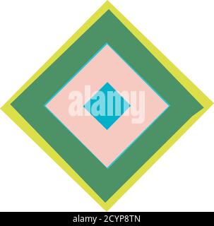 Forma de geometría aleatoria abstracta. Arte generativo geométrico zig-zag, entrecruzado angular, ilustración edgy. Extraño, extraño elemento de diseño colorido