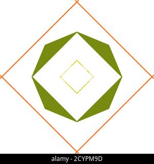 Forma de geometría aleatoria abstracta. Arte generativo geométrico zig-zag, entrecruzado angular, ilustración edgy. Extraño, extraño elemento de diseño colorido