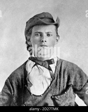 Jesse James. Retrato del forajero americano, Jesse Woodson James (1847-1882), c.1864 Foto de stock
