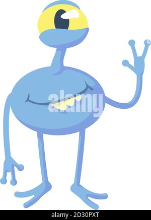 Desenho Animado Engraçado Infantil Azul Ilustração Vetorial Alienígena.  Ilustração Vetorial Royalty Free SVG, Cliparts, Vetores, e Ilustrações  Stock. Image 189410715