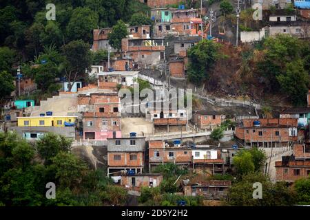 Brasil, Río de Janeiro, vista de Favela Complexo do Alemao Foto de stock