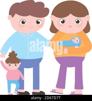 Familia Papa Y Mama Con Hija Imagen Vector De Stock Alamy