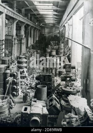 1930 - 40. Fiat - Ansaldo gran fábrica de motores. Turín, Italia Foto de stock