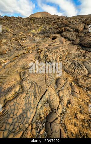 Lavas recientes en la isla de el Herrio, en Canarias. El Lajial - Región de Restinga - el Heriano es un reciente