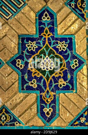 Detalle de las baldosas, Mezquita Azul, Masjed-e Kabud, Tabriz, Azerbaiyán Oriental, Irán