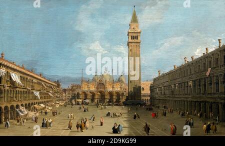 La Piazza San Marco, Canaletto, 1720's, el Museo de Arte Metropolitano, Manhattan, Ciudad de Nueva York, EE.UU., América del Norte Foto de stock