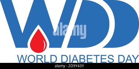 Diseño de conciencia del día mundial de la diabetes con color azul para pósteres, sitios web o cualquier diseño. Ilustración vectorial Ilustración del Vector