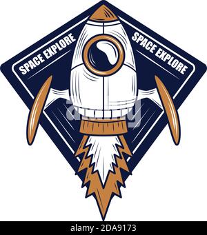 conjunto de insignias espaciales, parches, emblemas, insignias y etiquetas.  exploración de galaxias y diseño de vectores de misiones de astronautas.  6901198 Vector en Vecteezy