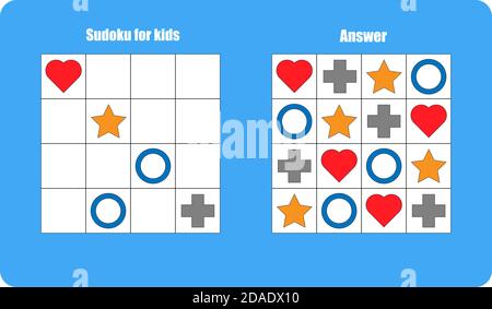 Jogo Sudoku Para Crianças Com Fotos. Ficha De Atividade Infantil. Animais  Africanos Fofos Ilustração do Vetor - Ilustração de teste, atividade:  225349420