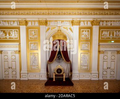 Trono, Salón del Trono del Rey, Residencia de Munich, Munich, Alta Baviera, Baviera, Alemania Foto de stock