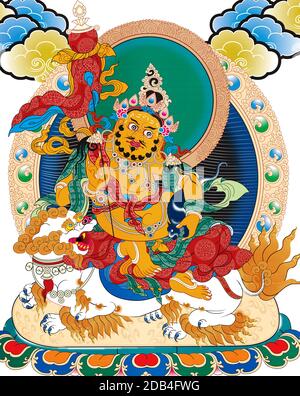 thangka tibet nepal antiguo metalizado ilustración budista Foto de stock