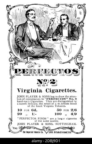 Perfectos cigarrillo de publicidad de 1907 The Studio An Illustrated Magazine De Arte fino y aplicado Foto de stock