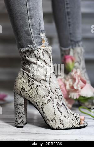 dilema para donar detergente Zapatos de tacón alto de lujo para mujer fabricados con piel de serpiente  Fotografía de stock - Alamy
