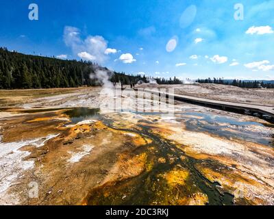 Colchoneta bacteriana, Cuenca del Geyser Superior, Parque Nacional Yellowstone, Wyoming, EE.UU.