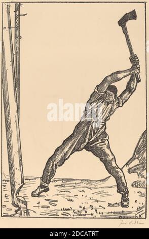 Ferdinand Hodler, (artista), Suiza, 1853 - 1918, lumberman, litografía Foto de stock