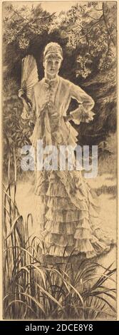 James Jacques Joseph Tissot, (artista), francés, 1836 - 1902, primavera (Printemps), 1878, grabado y punto seco, placa: 38 x 13.6 cm (14 15/16 x 5 3/8 pulg Foto de stock