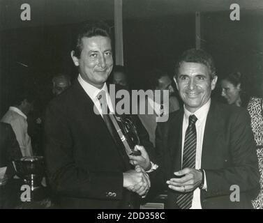 Paolo Galgani, presidente del equipo de tenis italiano, con Sergio Rossi, 1980 Foto de stock