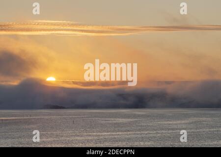 Geografía / viajes, Suecia, Bohuslaen, Lysekil, amanecer en la costa, Lysekil, Bohuslaen, Vaestra Go, Derechos adicionales-liquidación-Info-no-disponible Foto de stock