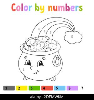 Color por números. Libro para colorear para niños. Carácter alegre