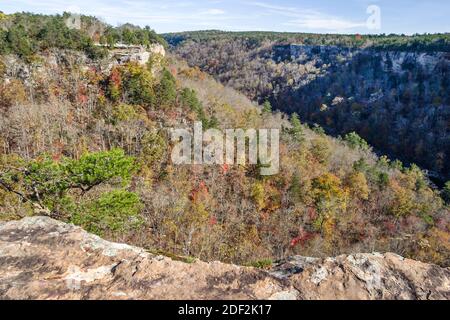Alabama Lookout Mountain Little River Canyon National Preserve, naturaleza paisaje natural a finales del otoño con vistas panorámicas, Foto de stock