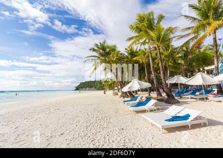 El Discovery Shores Boracay, un complejo hotelero de lujo en Boracay Island, Filipinas Foto de stock