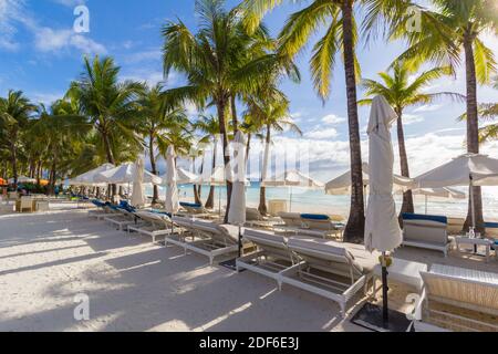 El Discovery Shores Boracay, un complejo hotelero de lujo en Boracay Island, Filipinas Foto de stock