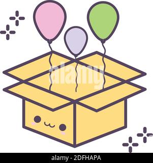 caja de regalo abierta con sorpresa y globos. Letras de feliz cumpleaños.  plantilla de diseño para sorpresa, evento festivo, regalos, cumpleaños.  17779564 Vector en Vecteezy