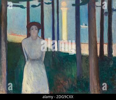 El sueño de la Noche de Verano, la voz, Edvard Munch, 1893, Foto de stock