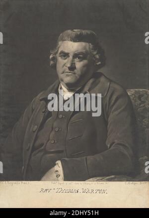 Thomas Warton, Charles Howard Hodges, 1764–1837, británico, después de Sir Joshua Reynolds RA, 1723–1792, británico, 1784, Mezzotint Foto de stock