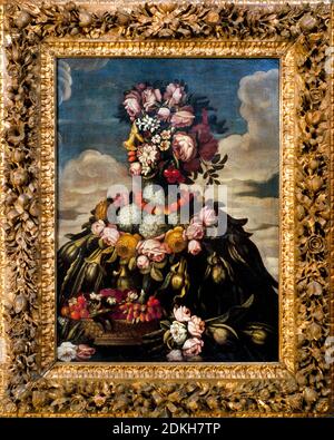 Giuseppe Arcimboldo 1527 - 1593 título de la obra. Alegoría de primavera. Óleo sobre lienzo cm 51 x 72. Foto de stock