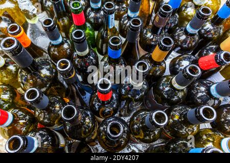 Botellas de vino para reciclar