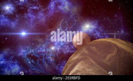 Fondo de galaxias e ilustración de nebulosa Foto de stock