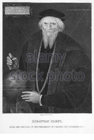 Sebastian Cabot Retrato, 1474 – 1557, fue un explorador y cartógrafo veneciano, grabado vintage publicado en 1869. De un original de Hans Holbien.