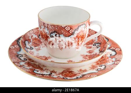 Vintage Coffee Break. Tazas De Café De Porcelana Antigua Con Café