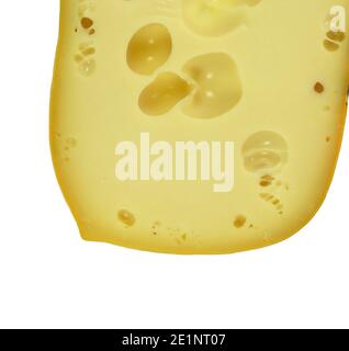 pedazo de queso aislado sobre fondo blanco. Foto de stock