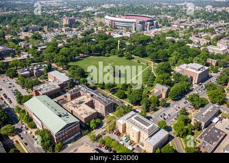 Tuscaloosa Alabama, Universidad de Alabama, campus del estadio de fútbol Bryant Denny, vista aérea de edificios del museo de historia natural, UA Hon