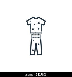 Icono de vector de contorno de pijama. Línea delgada icono de pijama negro, vector plano elemento simple ilustración de la ropa editable concepto aislado en el fondo blanco Ilustración del Vector
