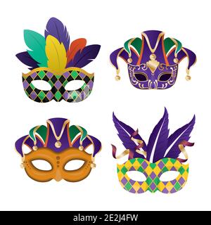 Carnavales de máscara de oro con ilustración vectorial de plumas para el  festival de carnaval Imagen Vector de stock - Alamy