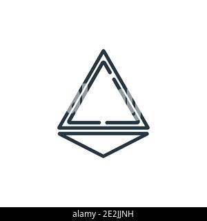 Icono de vector de contorno tetraedro. Línea delgada negro tetraedro icono, vector plano elemento simple ilustración de geometría editable concepto aislado str Ilustración del Vector