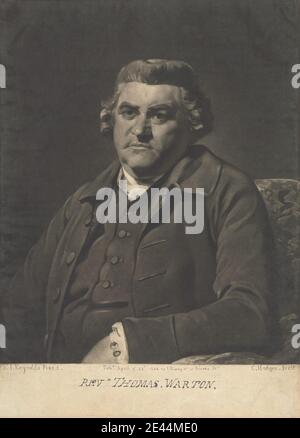 Charles Howard Hodges, 1764-1837, británico, Reverendo Thomas Warton, 1784. Mezzotint. Foto de stock
