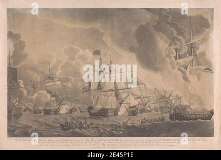 Robert Dodd, 1748-1816, británico, la flota holandesa derrotó en la tarde del 11 de octubre de 1797, c. 1798. Aquatint. Foto de stock