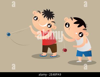 Niño jugando yoyo ilustración de dibujos animados Vector de stock por  ©indomercy2012 99153874